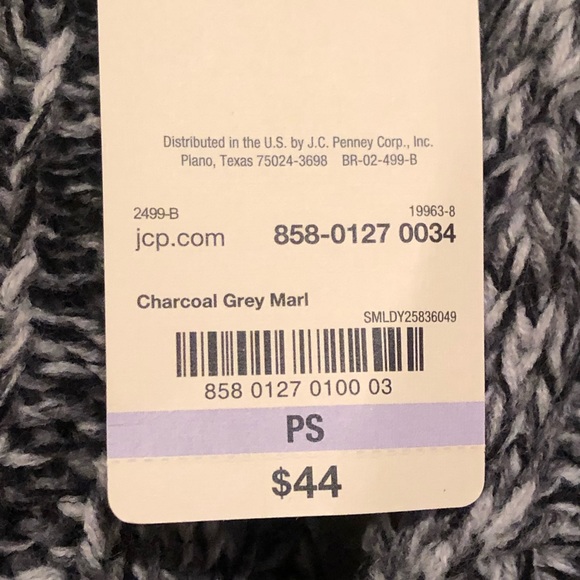 ๐ NWT - St. John's Bay Button Down Cardigan - Grey Marl- PS ๐ - Picture 6 of 9